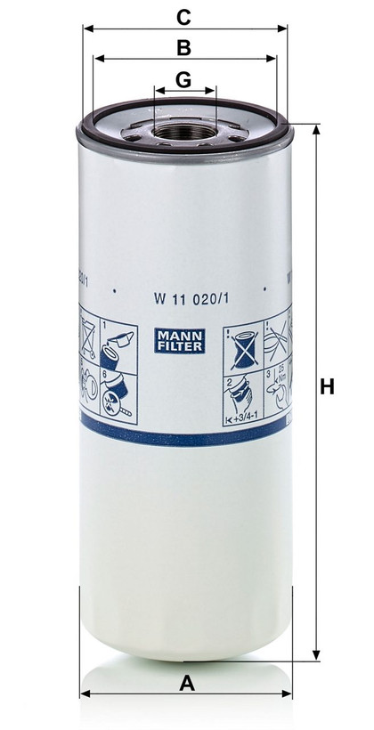 فیلتر روغن کد W 11 020 / 1 برند مان MANNFILTER